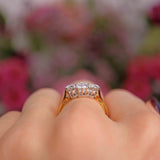 Ellibelle Jewellery Vintage 1986 Princess-Cut Diamond 18ct Gold Three-Stone Engagement Ring (1.07cts)