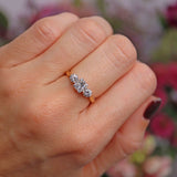 Ellibelle Jewellery Vintage 1986 Princess-Cut Diamond 18ct Gold Three-Stone Engagement Ring (1.07cts)