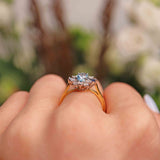 Ellibelle Jewellery Vintage 1987 Aquamarine, Sapphire & Diamond 18ct Gold Cluster Ring