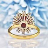 Ellibelle Jewellery Vintage 1987 Black Opal & Diamond 18ct Gold Cluster Ring