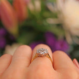 Ellibelle Jewellery Vintage 1987 Diamond 18ct Gold Daisy Cluster Ring (1.05ct)
