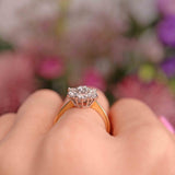 Ellibelle Jewellery Vintage 1987 Diamond 18ct Gold Daisy Cluster Ring (1.05cts)