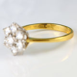 Ellibelle Jewellery Vintage 1987 Diamond 18ct Gold Daisy Cluster Ring (1.05cts)