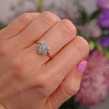 Ellibelle Jewellery Vintage 1987 Diamond 18ct Gold Daisy Cluster Ring (1.05cts)