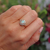 Ellibelle Jewellery Vintage 1987 Opal & Diamond Gold Cluster Ring By Cropp and Farr