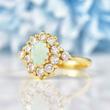 Ellibelle Jewellery Vintage 1987 Opal & Diamond Gold Cluster Ring By Cropp and Farr
