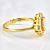 Ellibelle Jewellery Vintage 1987 Opal & Diamond Gold Cluster Ring By Cropp and Farr