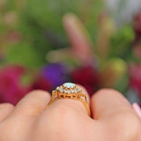 Ellibelle Jewellery Vintage 1987 Opal & Diamond Gold Cluster Ring By Cropp and Farr