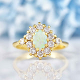 Ellibelle Jewellery Vintage 1987 Opal & Diamond Gold Cluster Ring By Cropp and Farr