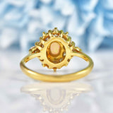 Ellibelle Jewellery Vintage 1987 Opal & Diamond Gold Cluster Ring By Cropp and Farr