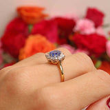Ellibelle Jewellery Vintage 1987 Sapphire & Diamond 18ct Gold Cluster Ring (1.38cts)