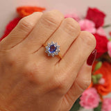 Ellibelle Jewellery Vintage 1987 Sapphire & Diamond 18ct Gold Cluster Ring (1.38cts)