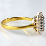 Ellibelle Jewellery Vintage 1987 Sapphire & Diamond 18ct Gold Cluster Ring (1.86cts)