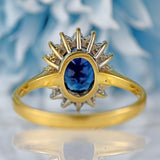 Ellibelle Jewellery Vintage 1987 Sapphire & Diamond 18ct Gold Cluster Ring (1.86cts)