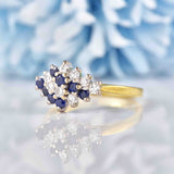 Ellibelle Jewellery Vintage 1987 Sapphire & Diamond Gold Ring