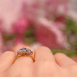 Ellibelle Jewellery Vintage 1987 Sapphire & Diamond Gold Ring