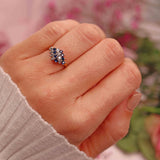 Ellibelle Jewellery Vintage 1987 Sapphire & Diamond Gold Ring