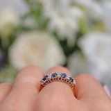 Ellibelle Jewellery Vintage 1987 Sapphire & Diamond Half Eternity Band Ring