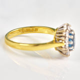Ellibelle Jewellery Vintage 1987 Swiss Blue Topaz & Diamond Cluster Ring