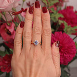 Ellibelle Jewellery Vintage 1988 Ceylon Sapphire & Diamond 18ct Gold Cluster Ring