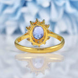 Ellibelle Jewellery Vintage 1988 Ceylon Sapphire & Diamond Cluster Ring