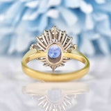 Ellibelle Jewellery Vintage 1988 Ceylon Sapphire & Diamond Engagement Ring