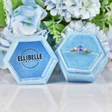 Ellibelle Jewellery Vintage 1988 Ceylon Sapphire & Diamond Three-Stone Ring