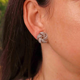 Ellibelle Jewellery Vintage 1988 Diamond 18ct Gold Large Clip-On Knot Earrings