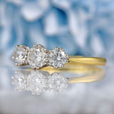 Ellibelle Jewellery Vintage 1988 Diamond 18ct Gold Three-Stone Engagement Ring (1.00ct)