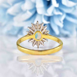 Ellibelle Jewellery Vintage 1988 Opal & Diamond 18ct Gold Cluster Ring