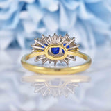 Ellibelle Jewellery Vintage 1988 Sapphire & Diamond Triple Cluster Ring