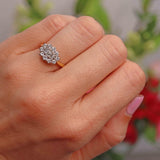 Ellibelle Jewellery Vintage 1988 Vari-Cut Diamond 18ct Gold Cluster Ring (0.58cts)