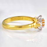 Ellibelle Jewellery Vintage 1988 Yellow Sapphire & Diamond 18ct Gold Cluster Ring