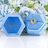 Ellibelle Jewellery Vintage 1989 Aquamarine & Diamond 18ct Gold Cluster Ring
