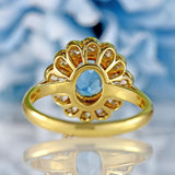 Ellibelle Jewellery Vintage 1989 Aquamarine & Diamond 18ct Gold Cluster Ring