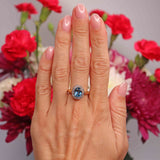 Ellibelle Jewellery Vintage 1989 Blue Topaz & Diamond 18ct Gold Cluster Ring (2.35cts)