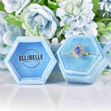 Ellibelle Jewellery Vintage 1989 Ceylon Sapphire & Diamond 18ct Gold Cluster Engagement Ring