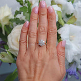 Ellibelle Jewellery Vintage 1989 Diamond 18ct Gold Daisy Cluster Engagement Ring (1.60cts)