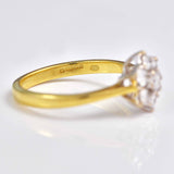 Ellibelle Jewellery Vintage 1989 Diamond 18ct Gold Daisy Cluster Ring