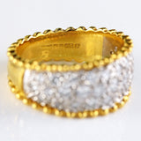 Ellibelle Jewellery Vintage 1989 Pavé Diamond 18ct Yellow Gold Wide Band Ring
