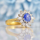 Ellibelle Jewellery Vintage 1989 Sapphire & Diamond 18ct Gold Cluster Ring