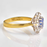 Ellibelle Jewellery Vintage 1989 Sapphire & Diamond 18ct Gold Cluster Ring