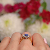 Ellibelle Jewellery Vintage 1989 Sapphire & Diamond 18ct Gold Cluster Ring