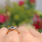Ellibelle Jewellery Vintage 1989 Sapphire & Diamond 18ct Gold Cluster Ring
