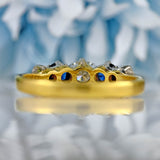 Ellibelle Jewellery Vintage 1989 Sapphire & Diamond 18ct Gold Five-Stone Ring