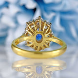 Ellibelle Jewellery Vintage 1989 Sapphire & Diamond 18ct Gold Oval Cluster Ring