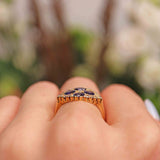 Ellibelle Jewellery Vintage 1989 Sapphire & Diamond 18ct Gold Ring