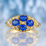 Ellibelle Jewellery Vintage 1989 Sapphire & Diamond 18ct Gold Ring