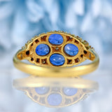 Ellibelle Jewellery Vintage 1989 Sapphire & Diamond 18ct Gold Ring
