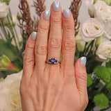 Ellibelle Jewellery Vintage 1989 Sapphire & Diamond 18ct Gold Ring